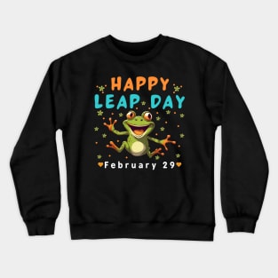 Happy Leap Day 2024 Funny Frog Lover FEB 29th Leap Year Crewneck Sweatshirt